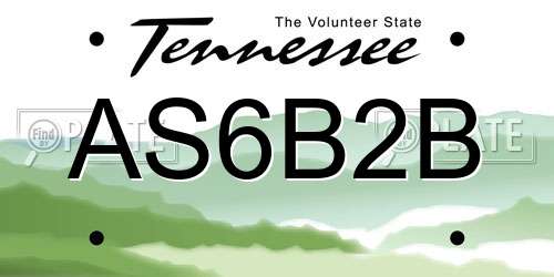 AS6B2B Tennessee License Plate