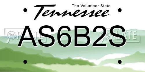 AS6B2S Tennessee License Plate