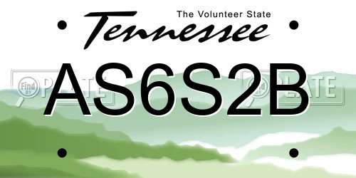 AS6S2B Tennessee License Plate