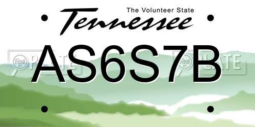 AS6S7B Tennessee License Plate