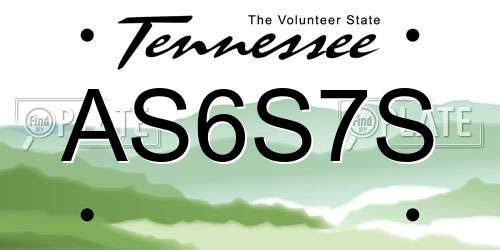 AS6S7S Tennessee License Plate