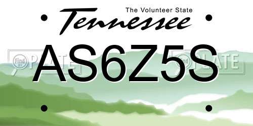 AS6Z5S Tennessee License Plate