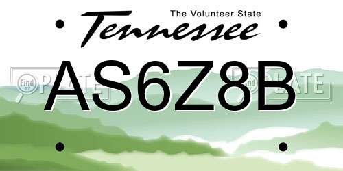AS6Z8B Tennessee License Plate