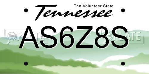 AS6Z8S Tennessee License Plate