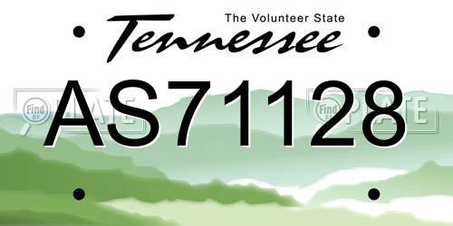 AS71128 Tennessee License Plate