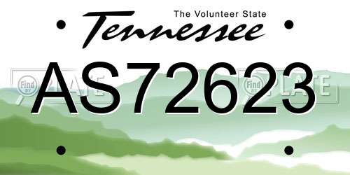 AS72623 Tennessee License Plate