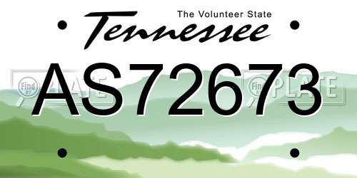 AS72673 Tennessee License Plate