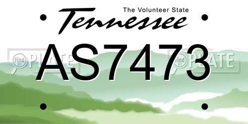 AS7473 Tennessee License Plate