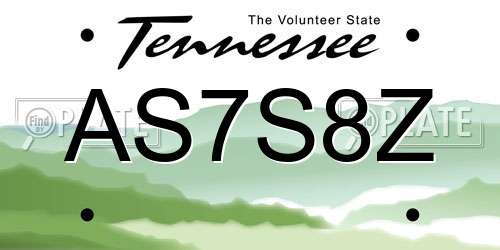 AS7S8Z Tennessee License Plate
