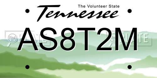 AS8T2M Tennessee License Plate