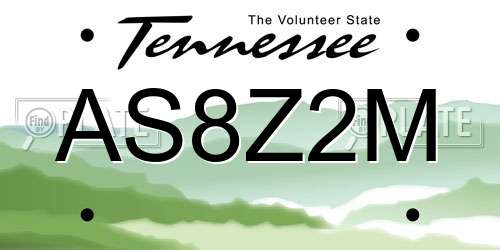 AS8Z2M Tennessee License Plate