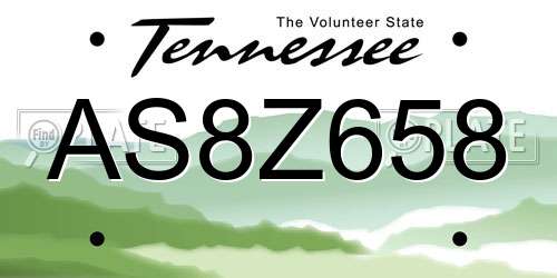 AS8Z658 Tennessee License Plate