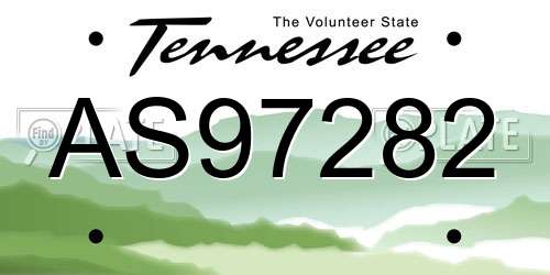 AS97282 Tennessee License Plate