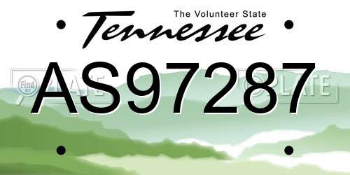 AS97287 Tennessee License Plate