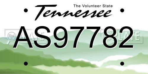 AS97782 Tennessee License Plate