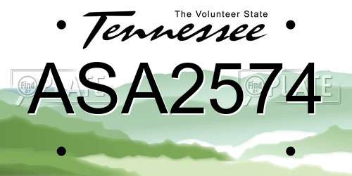 ASA2574 Tennessee License Plate