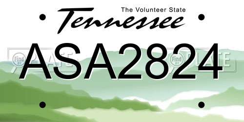 ASA2824 Tennessee License Plate