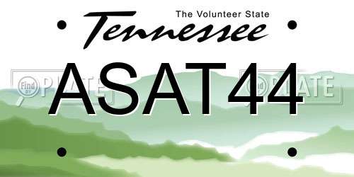 ASAT44 Tennessee License Plate