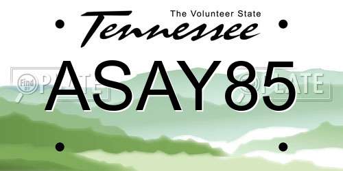 ASAY85 Tennessee License Plate