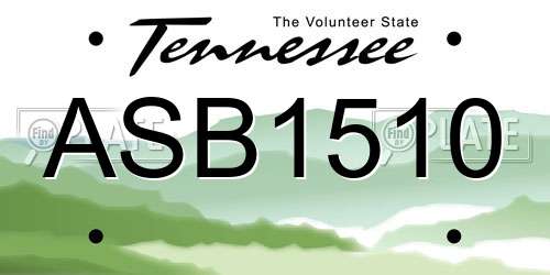 ASB1510 Tennessee License Plate