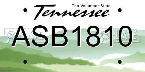 ASB1810 Tennessee License Plate