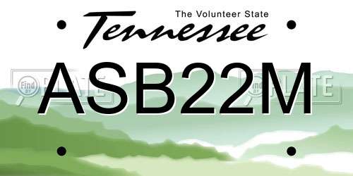 ASB22M Tennessee License Plate