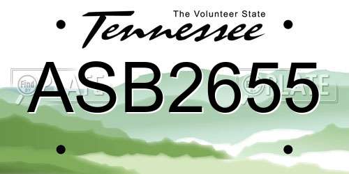 ASB2655 Tennessee License Plate