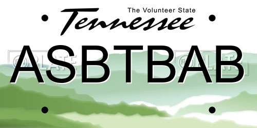 ASBTBAB Tennessee License Plate