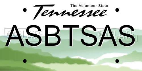 ASBTSAS Tennessee License Plate
