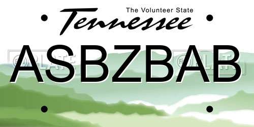 ASBZBAB Tennessee License Plate