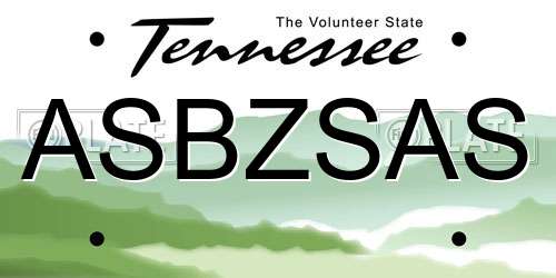 ASBZSAS Tennessee License Plate