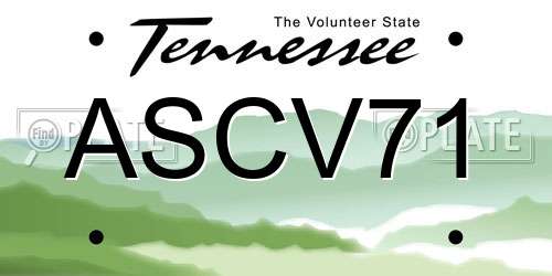 ASCV71 Tennessee License Plate