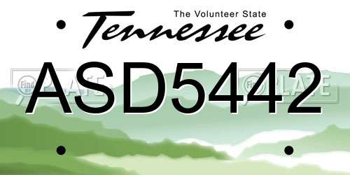 ASD5442 Tennessee License Plate
