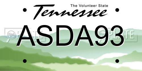 ASDA93 Tennessee License Plate