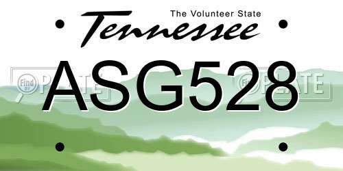 ASG528 Tennessee License Plate