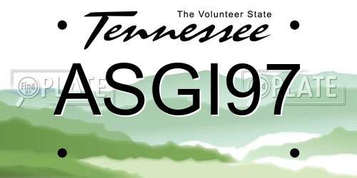ASGI97 Tennessee License Plate