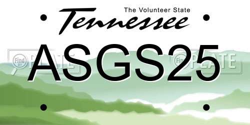 ASGS25 Tennessee License Plate