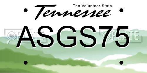 ASGS75 Tennessee License Plate
