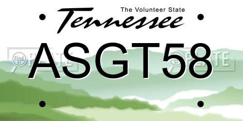 ASGT58 Tennessee License Plate