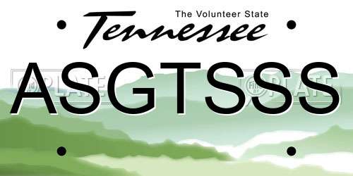 ASGTSSS Tennessee License Plate