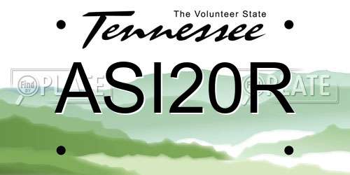 ASI20R Tennessee License Plate