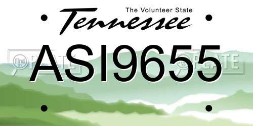 ASI9655 Tennessee License Plate