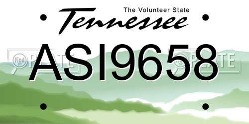 ASI9658 Tennessee License Plate