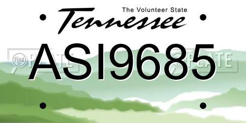 ASI9685 Tennessee License Plate