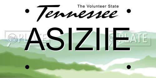 ASIZIIE Tennessee License Plate