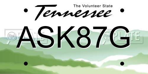 ASK87G Tennessee License Plate
