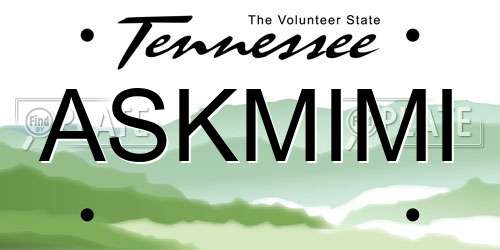 ASKMIMI Tennessee License Plate