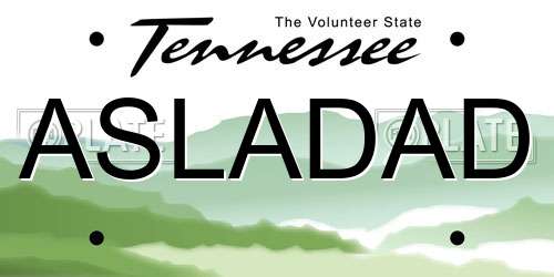 ASLADAD Tennessee License Plate