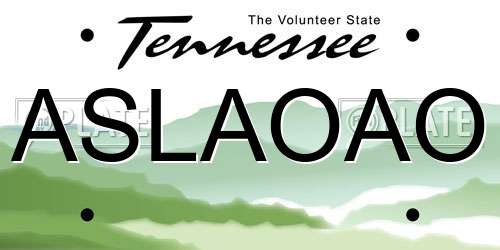 ASLAOAO Tennessee License Plate