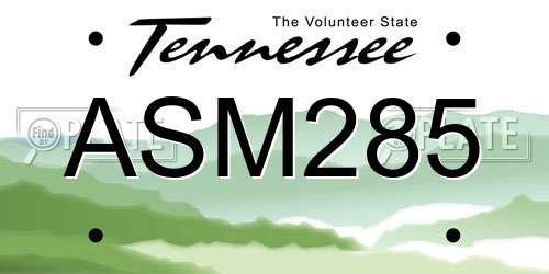 ASM285 Tennessee License Plate